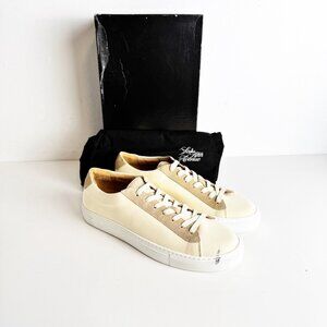Saks Fifth Avenue White Canvas Low-Top Trainers size 9
